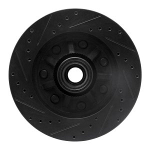 Ford F-150 Brake Rotor (1) - Front Right - R1 Concepts - Drilled & Slotted - Black - `97-`04